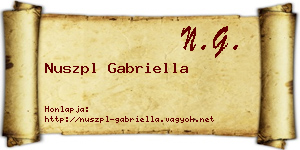 Nuszpl Gabriella névjegykártya